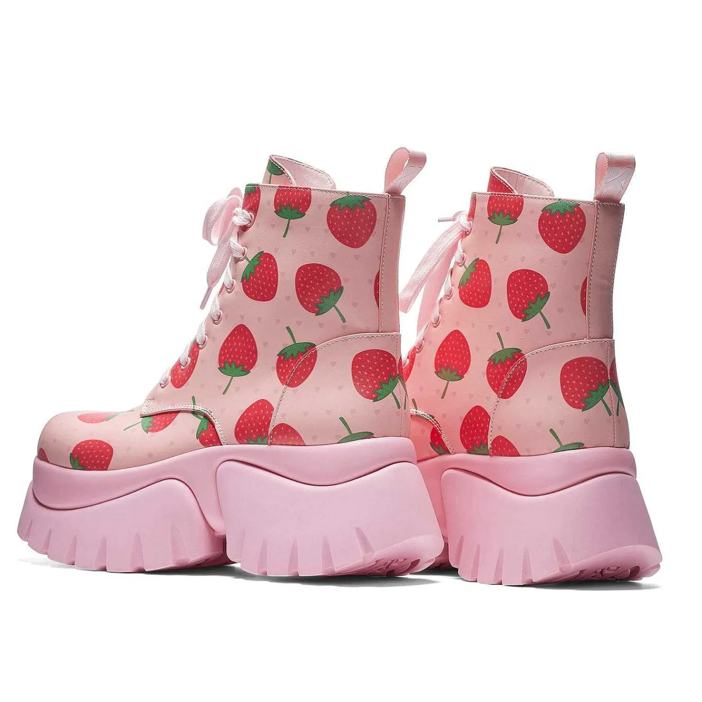 KOI footwear Enkel Laarzen-Aardbeiencake Roze Vilun-Laarzen