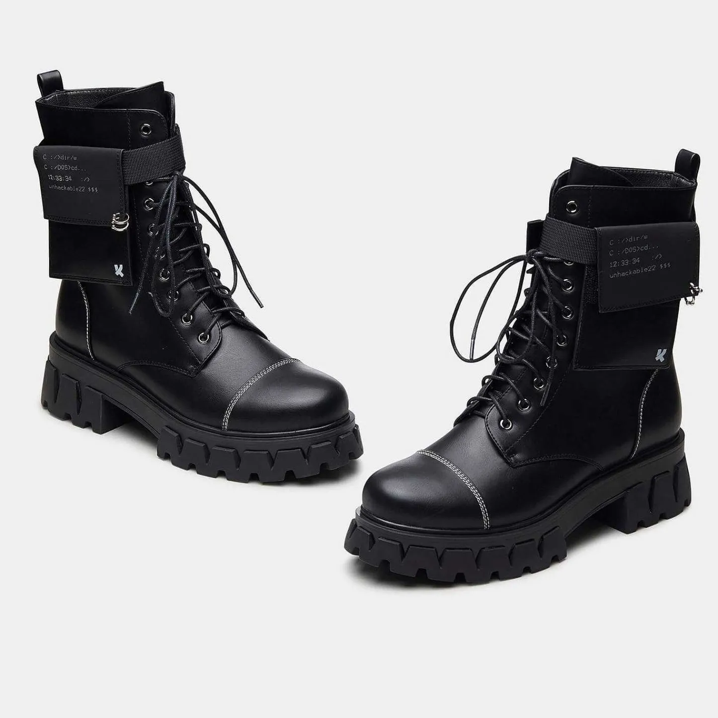 KOI footwear Zwarte Laarzen-Banshee Fallout Cyber-Laarzen Voor Heren