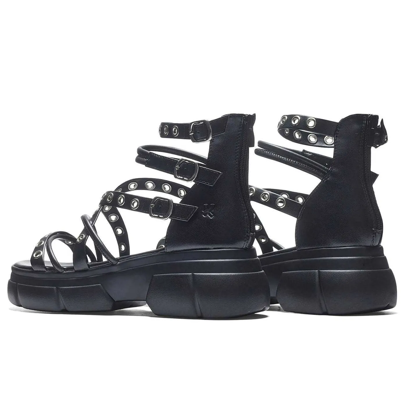 KOI footwear Platform Sandalen-Dark Writings Stevige Sandalen Met Bandjes - Zwart