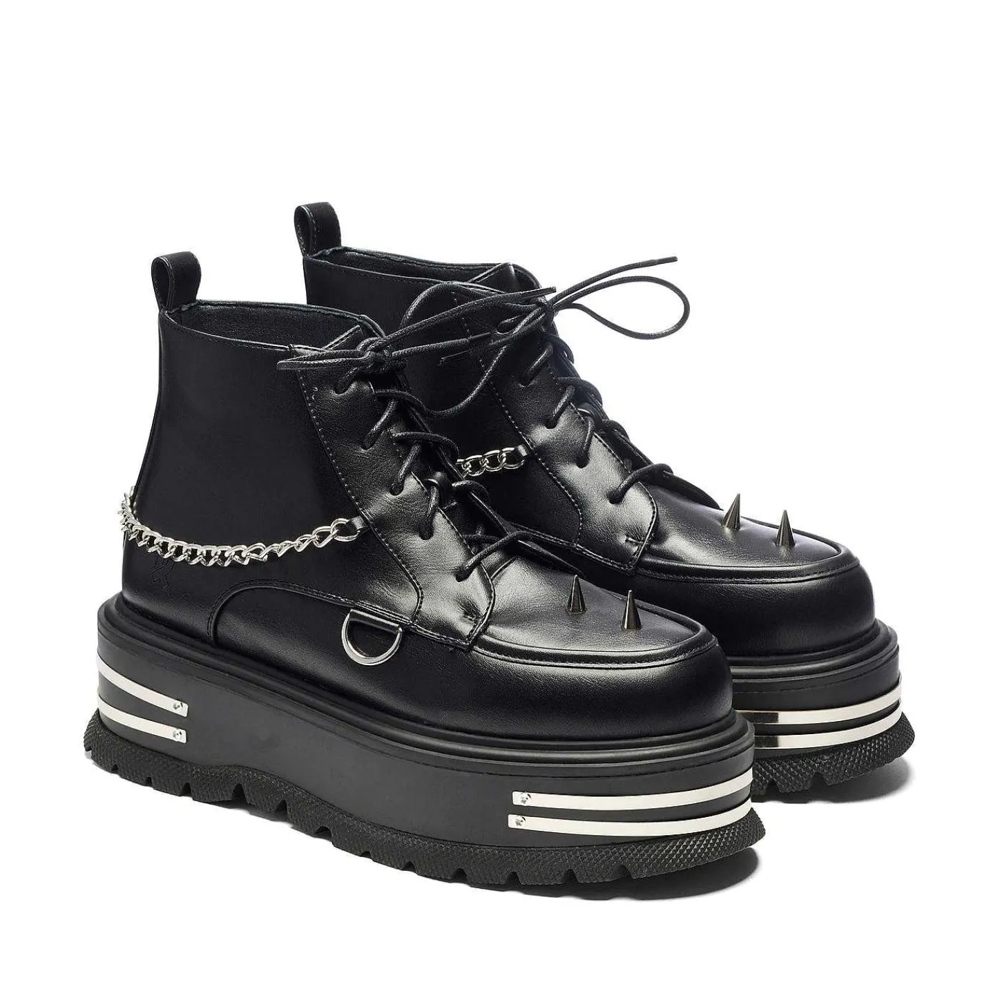 KOI footwear Enkel Laarzen-De Silence Platform Grunge-Laarzen - Zwart