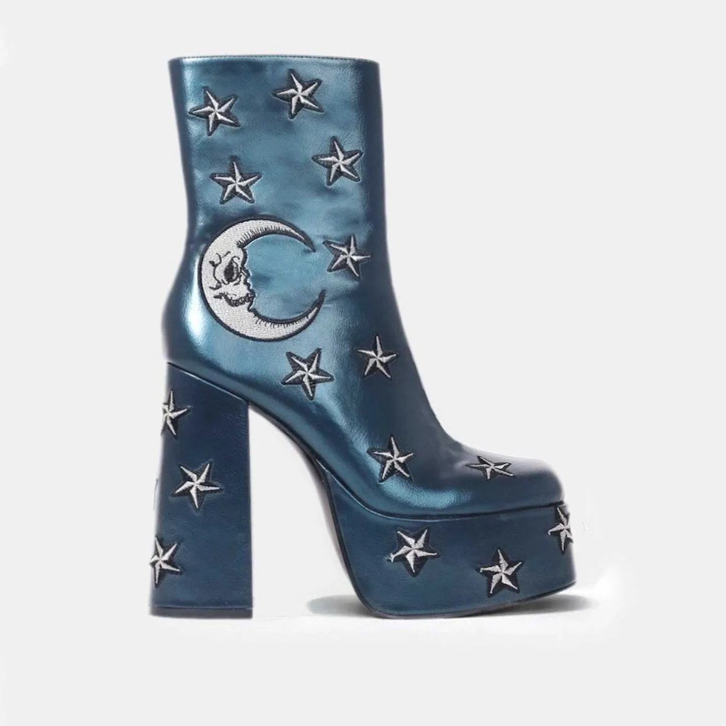 KOI footwear Laarzen Met Hak-Dreams Of Mooncraft Blauwgroen Laarzen Met Hak