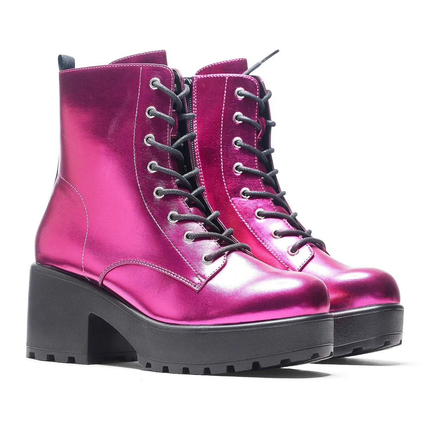 KOI footwear Platformlaarzen-Fuschia Haze Militaire Platformlaarzen | Dameslaarzen | Koi-Schoenen