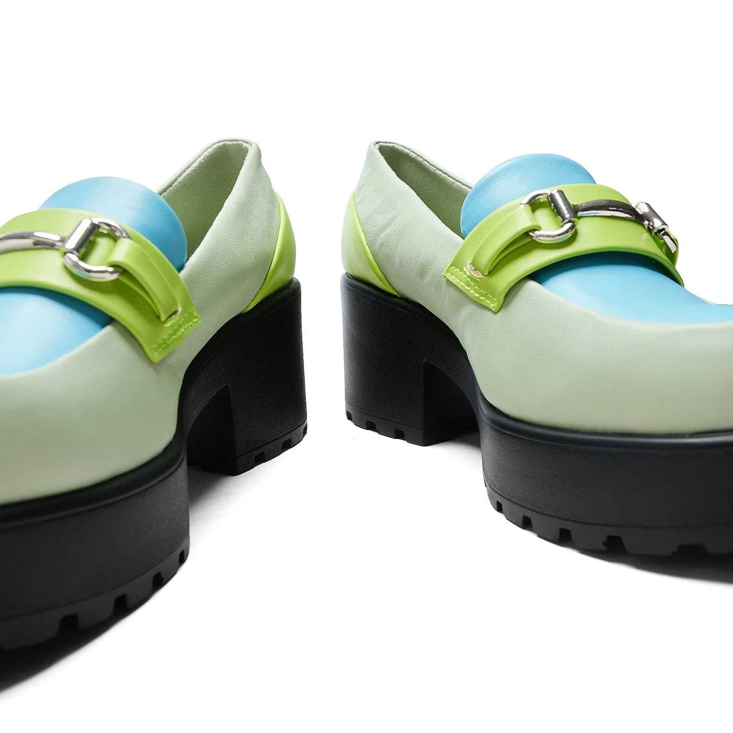 KOI footwear Loafers-High Class Chunky Schoenen - Mint Pastel