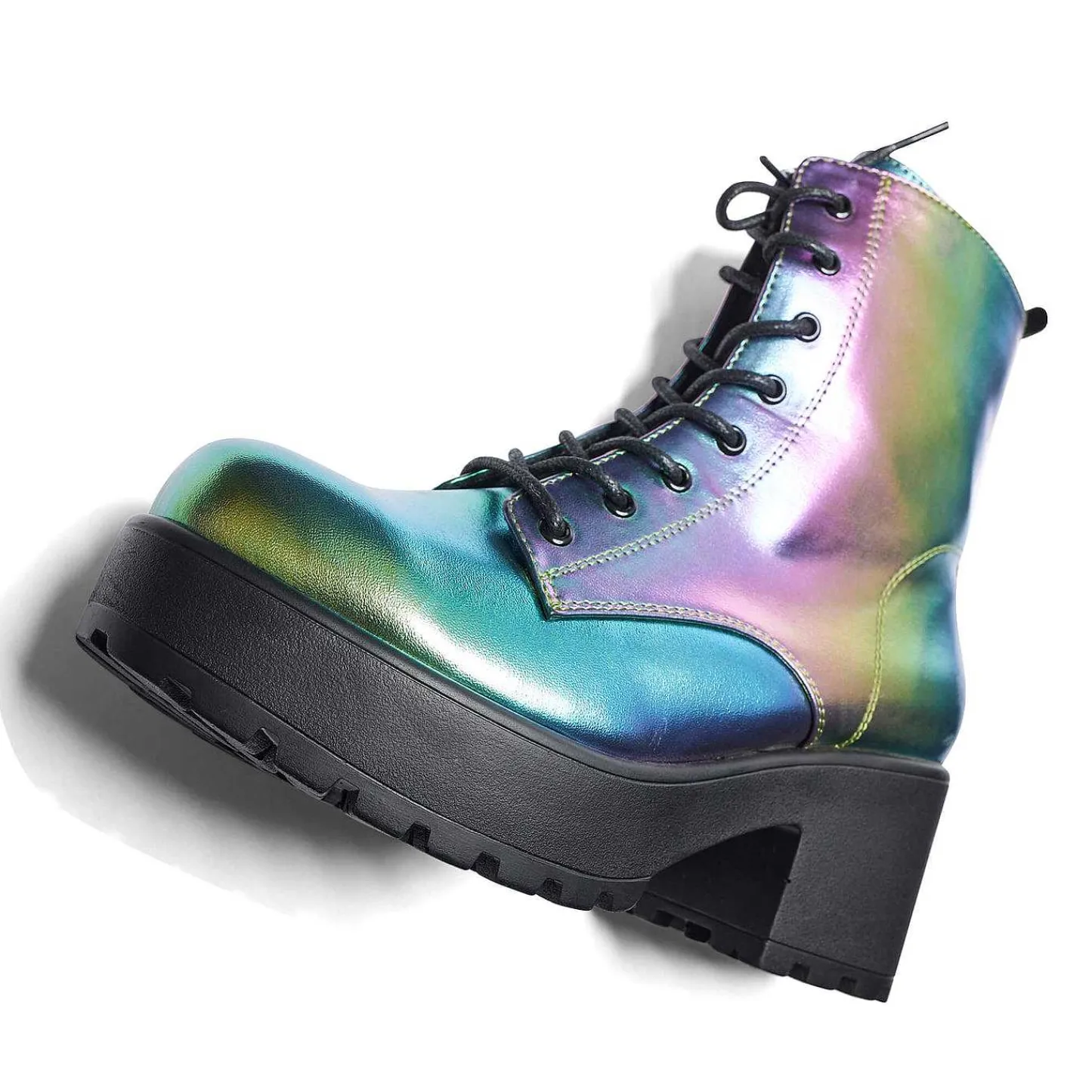 KOI footwear Dikke Laarzen-Militaire Laarzen Met Bismutplatform - Regenboog