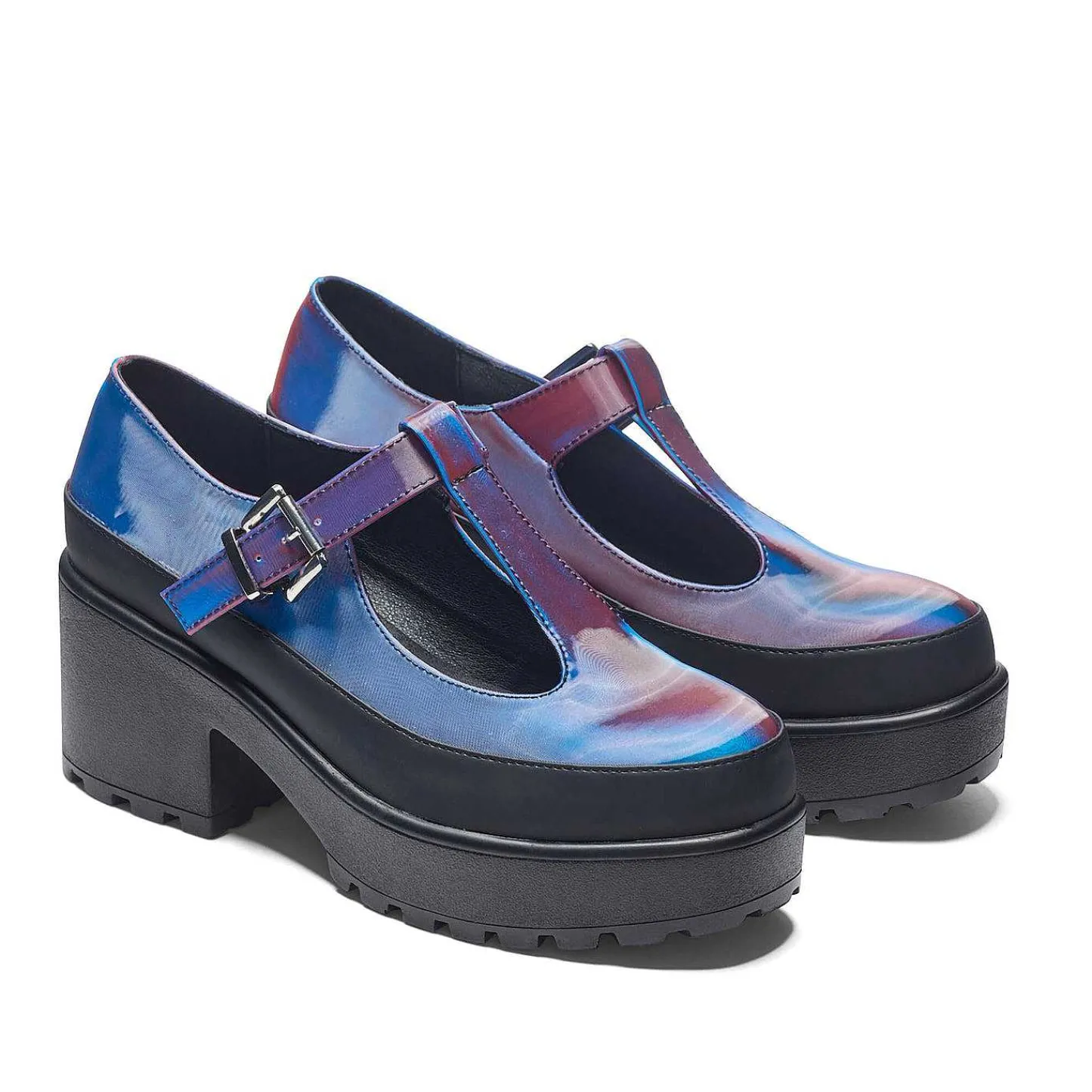 KOI footwear Kleurrijke Mary Janes-Sai Iriserende Mary Jane Schoenen 'Soap Bubbles Edition'