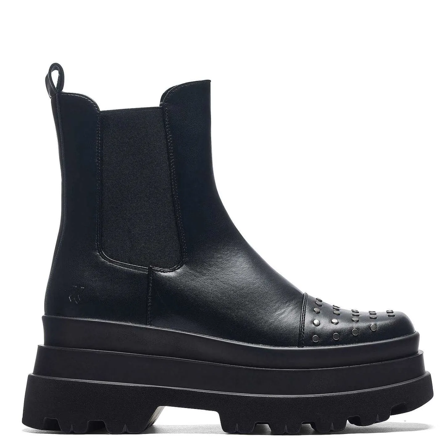 KOI footwear Platformlaarzen-Silence Chelsea-Laarzen Met Studs En Drietand - Zwart | Koi-Schoenen