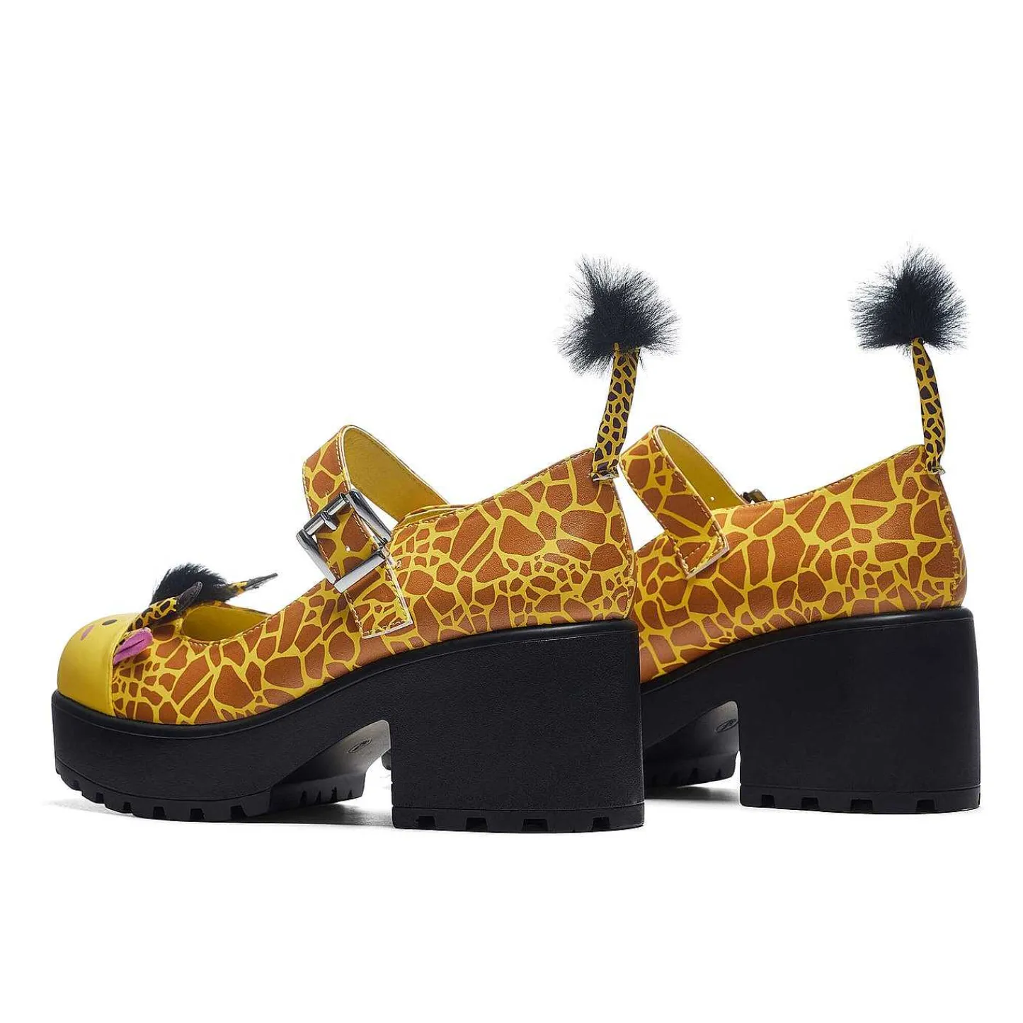 KOI footwear Dierlijke Mary Janes-Tira Mary Janes 'Grazing Giraffe Edition' | Koi-Schoenen