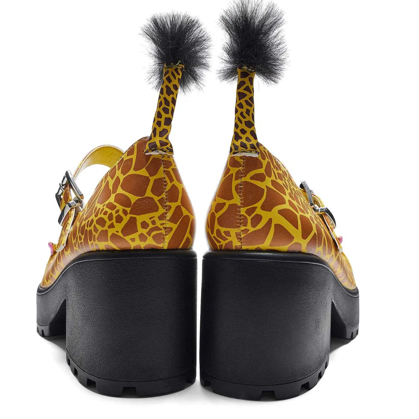 KOI footwear Kleurrijke Mary Janes-Tira Mary Janes 'Grazing Giraffe Edition' | Koi-Schoenen