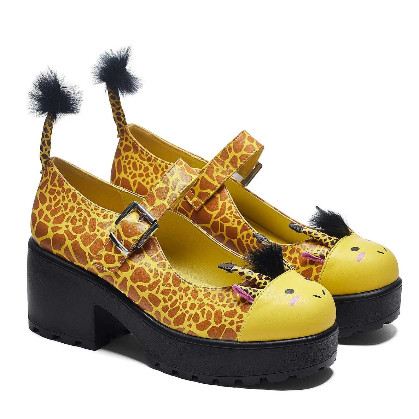 KOI footwear Dierlijke Mary Janes-Tira Mary Janes 'Grazing Giraffe Edition' | Koi-Schoenen