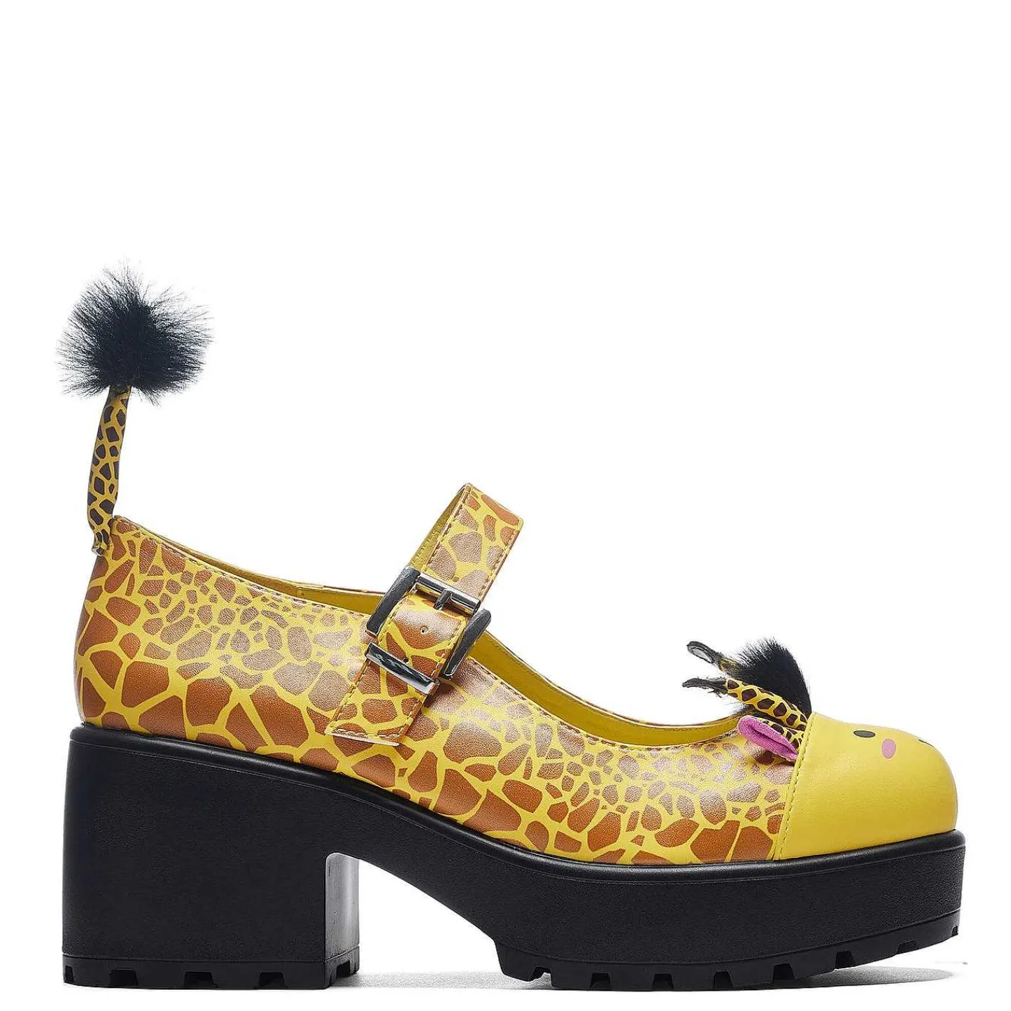 KOI footwear Kleurrijke Mary Janes-Tira Mary Janes 'Grazing Giraffe Edition' | Koi-Schoenen