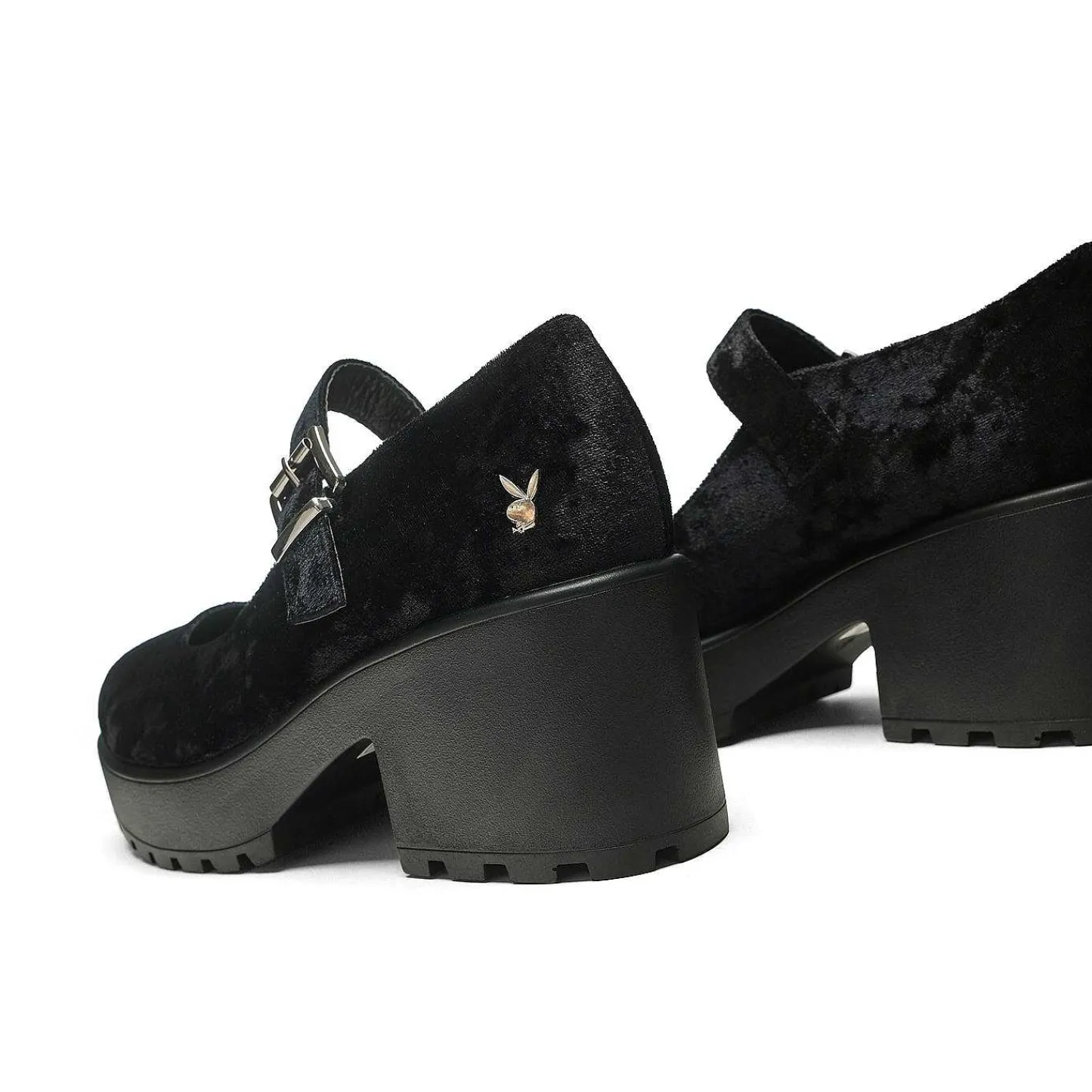 KOI footwear Mary Janes Met Hakken-Tira Playboy Mary Janes 'Dark Vigilante-Editie' | Playboy X Koi