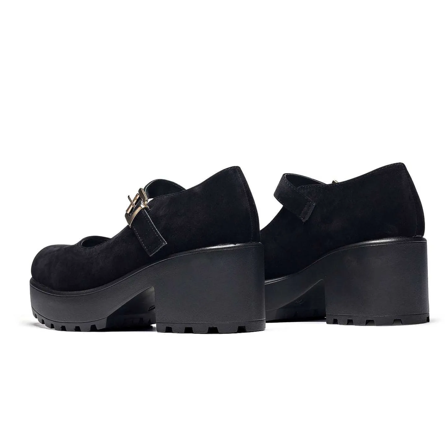 KOI footwear Suede Mary Janes-Zwarte Dikke Platform Mary Jane Schoenen