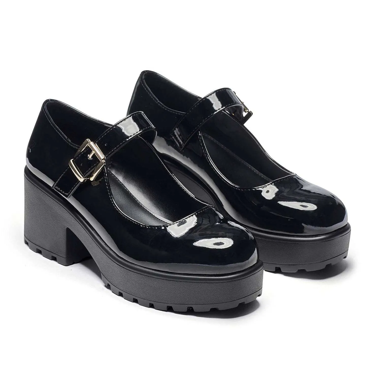 KOI footwear Mary Janes Met Hakken-Zwarte Dikke Platform Mary Jane Schoenen