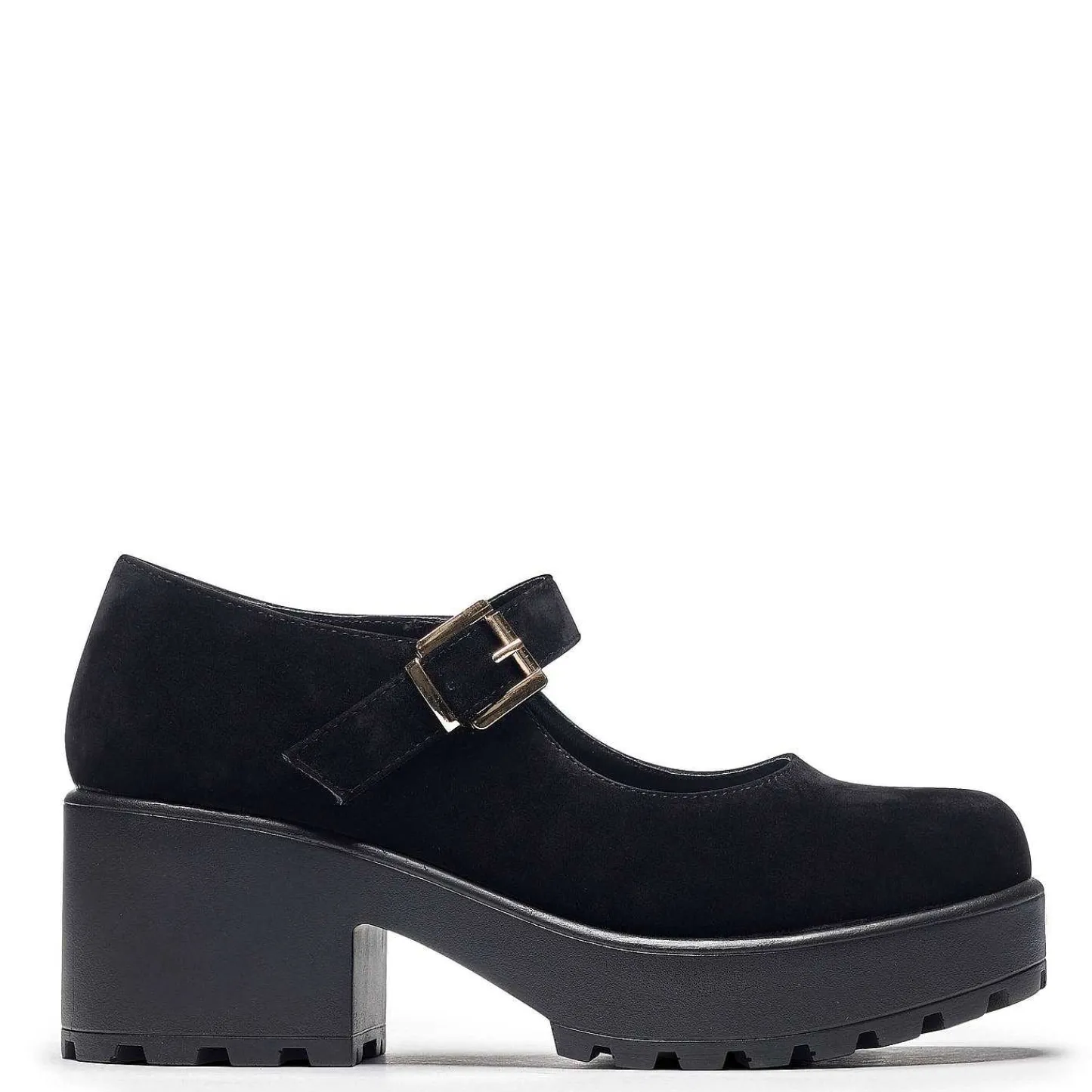 KOI footwear Suede Mary Janes-Zwarte Dikke Platform Mary Jane Schoenen